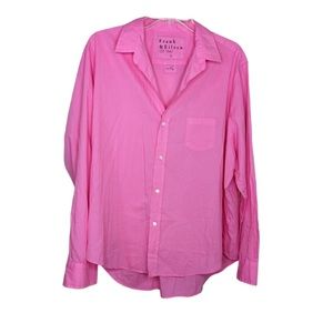 Frank & Eileen Button Front "Eileen" Shirt XL featherweight Pink Relaxed EUC